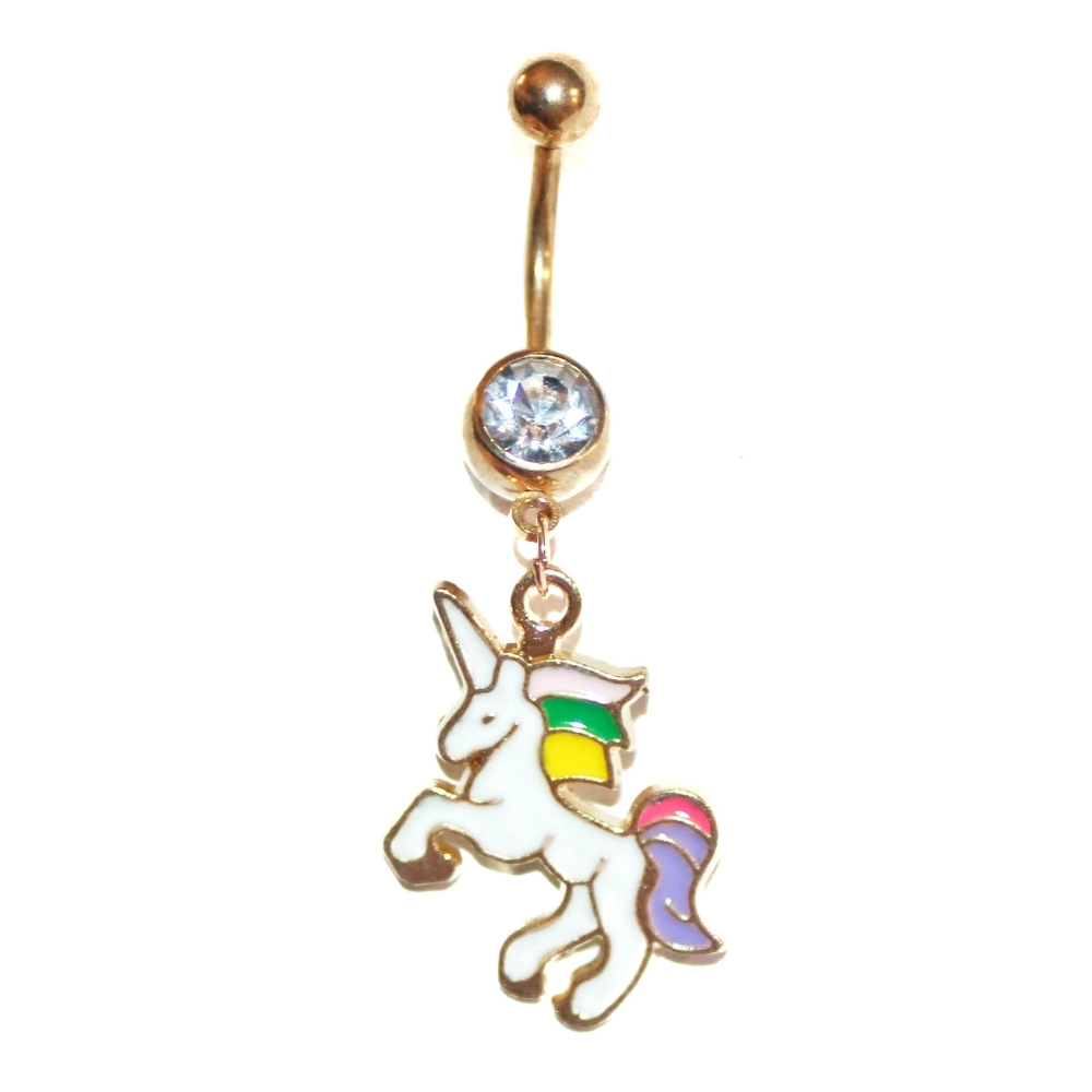 Magical unicorn golden belly ring